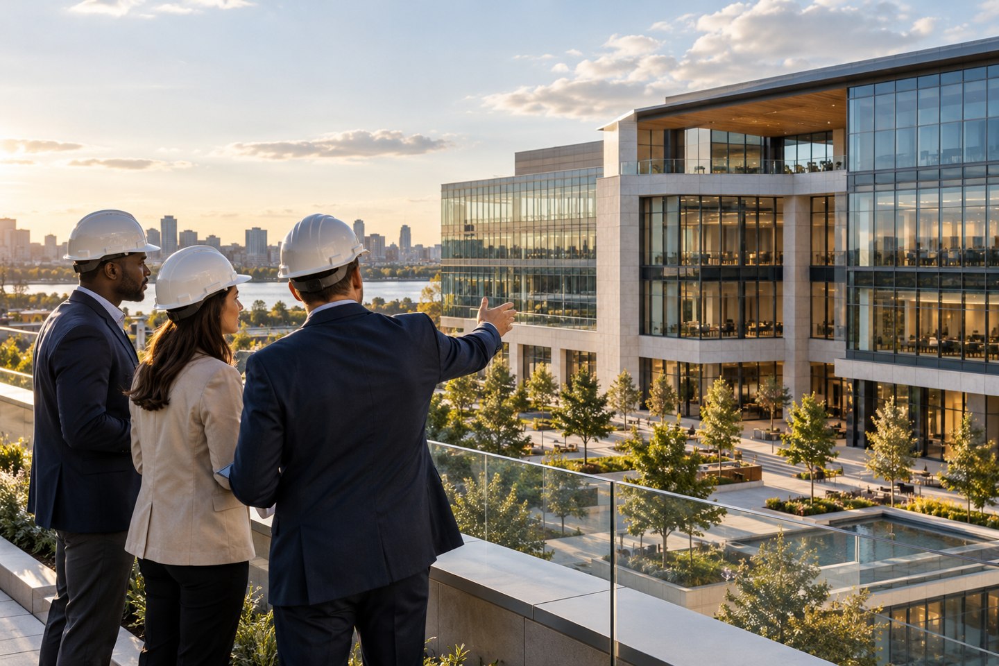 Engineering colleagues looking ahead at the built environment