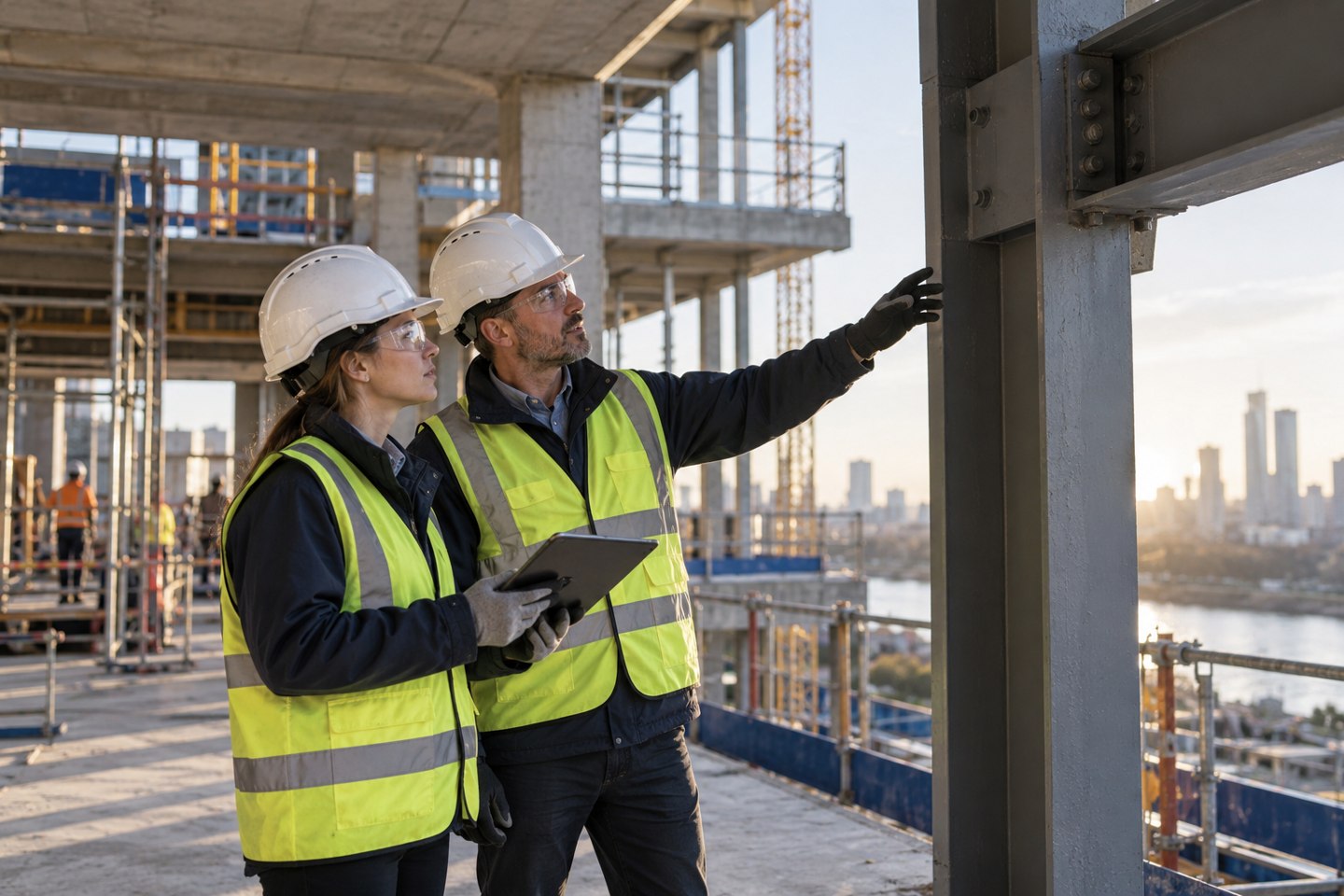 Coordinated work areas in a construction environment